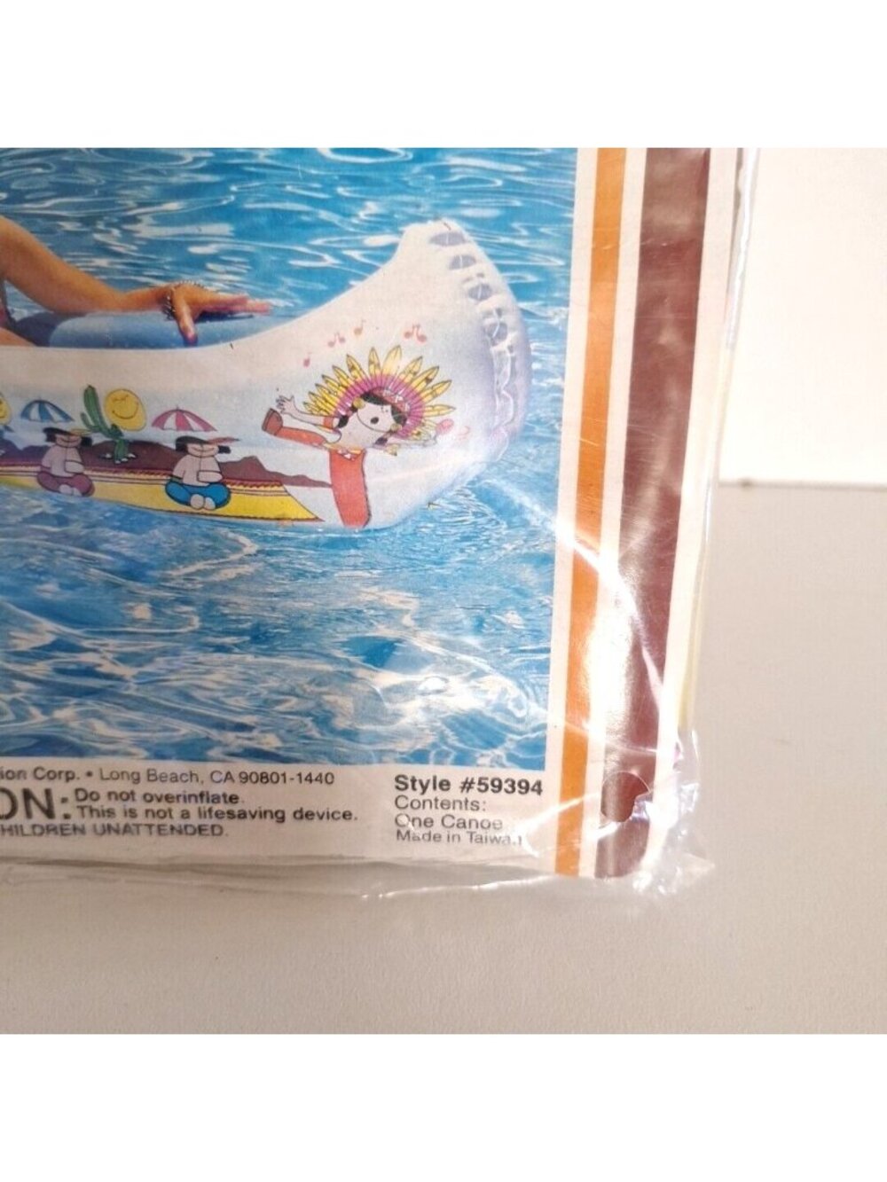 Wet Set Inflatable Vinyl Pool Canoe 48" 1985 Vintage 59394 Ride OnToys R Us - Picture 8 of 8